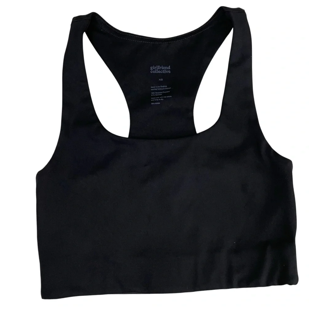 Girlfriend Collective Paloma Longline Racerback Sports Bra‎ Black
